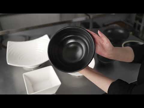 Restaurantware Voga 24 Oz Round White Melamine Small Bowl - Incline Face - 6" X 6" X 3" - 2 Count Box