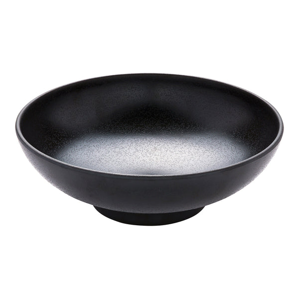 Restaurantware Voga 27 Oz Black Melamine Large Bowl - Japonais Faux Stone Speckled - 9" X 9" X 2 1/2" - 2 Count Box