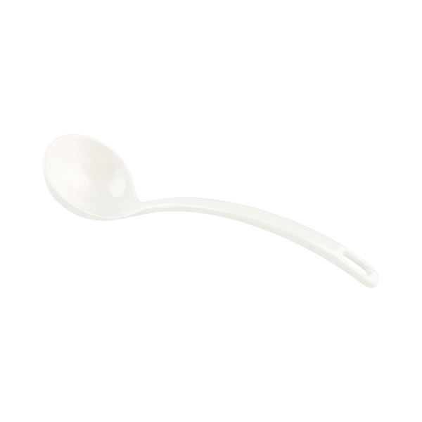 Restaurantware Voga 3 Oz White Melamine Ladle - 10 1/2" X 2 1/4" X 2 1/4" - 10 Count Box
