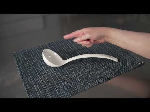 Restaurantware Voga 3 Oz White Melamine Ladle - 10 1/2" X 2 1/4" X 2 1/4" - 10 Count Box