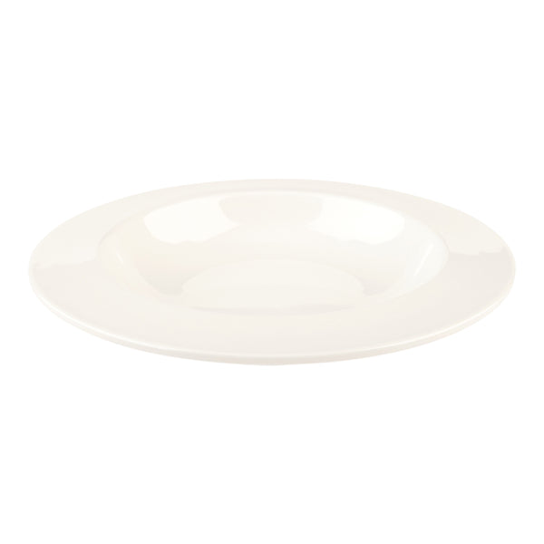 Restaurantware Voga 36 Oz Round White Melamine Large Bowl - Classic - 12" X 12" X 2" - 10 Count Box