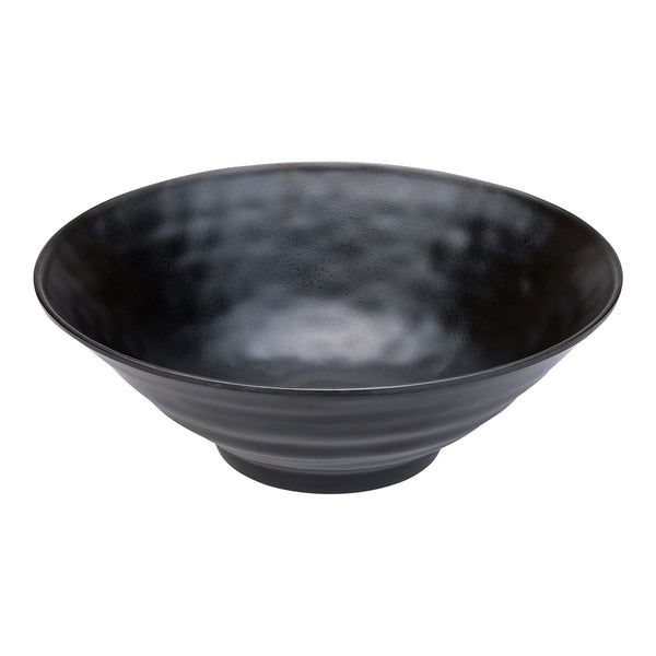 Restaurantware Voga 37 Oz Round Black Melamine Serving Bowl - Japonais Faux Slate - 9 3/4" X 9 3/4" X 3 1/4" - 2 Count Box