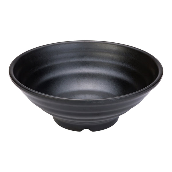 Restaurantware Voga 42 Oz Round Black Melamine Extra Large Bowl - Japonais Faux Stone - 8 3/4" X 8 3/4" X 3 1/4" - 2 Count Box
