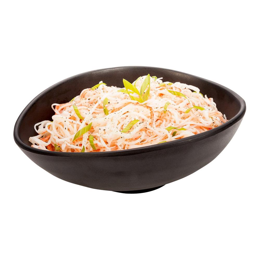 restaurantware Voga 44 oz Round Black Melamine Freeform Large Bowl - Japonais Black Stone - 9 1/2" x 7 3/4" x 3 1/2" - 2 count box