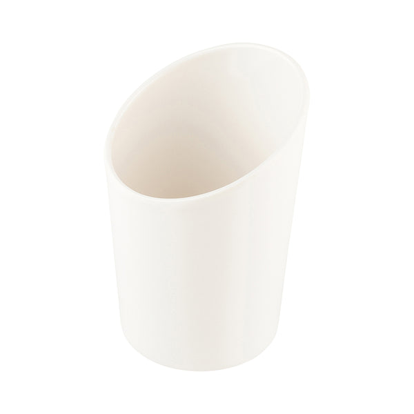 Restaurantware Voga 9 Oz Round White Melamine Cup - Incline - 3" X 3" X 3" - 10 Count Box