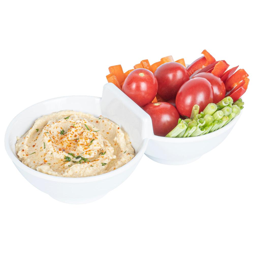 restaurantware Voga 9 oz Round White Melamine Duo Set - 7 3/4" x 4" x 2" - 10 count box