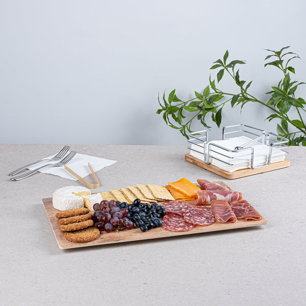 Restaurantware Voga Countryside Brown Melamine Serving Board - Faux Wood - 16" X 10" X 1/2" - 1 Count Box