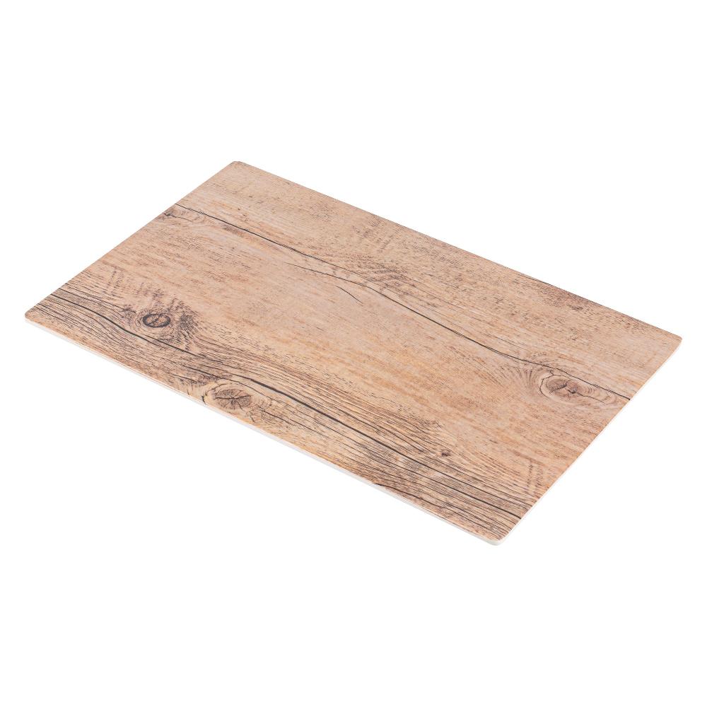 restaurantware Voga Countryside Brown Melamine Serving Board - Faux Wood - 16" x 10" x 1/2" - 1 count box