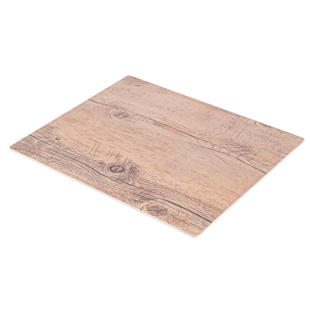 restaurantware Voga Countryside Brown Melamine Serving Board - Faux Wood - 12 1/2" x 10 1/4" x 1/2" - 1 count box