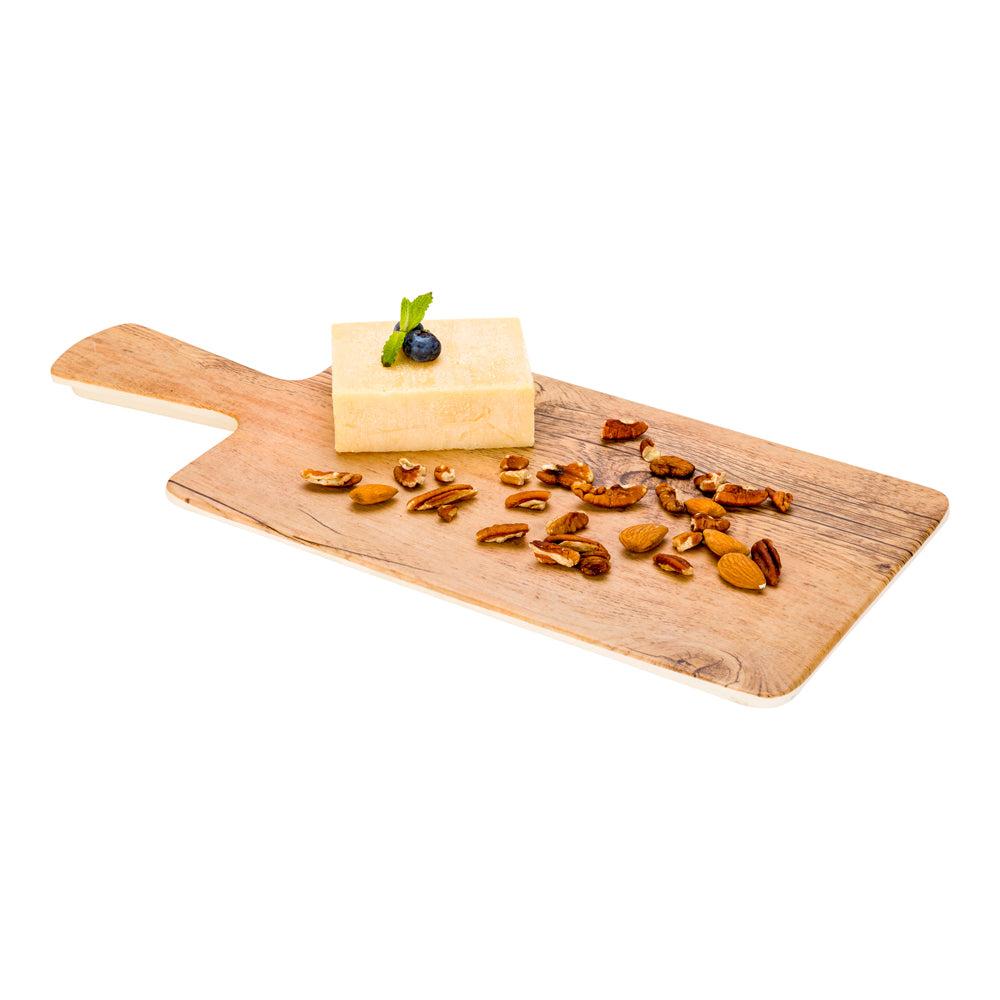 restaurantware Voga Countryside Brown Melamine Serving Board - Faux Wood with Handle - 16 1/2" x 7" x 1/2" - 1 count box