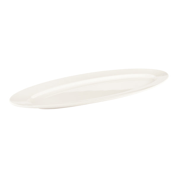 Restaurantware Voga Oval White Melamine Serving Plate - 23" X 9" X 1 3/4" - 2 Count Box