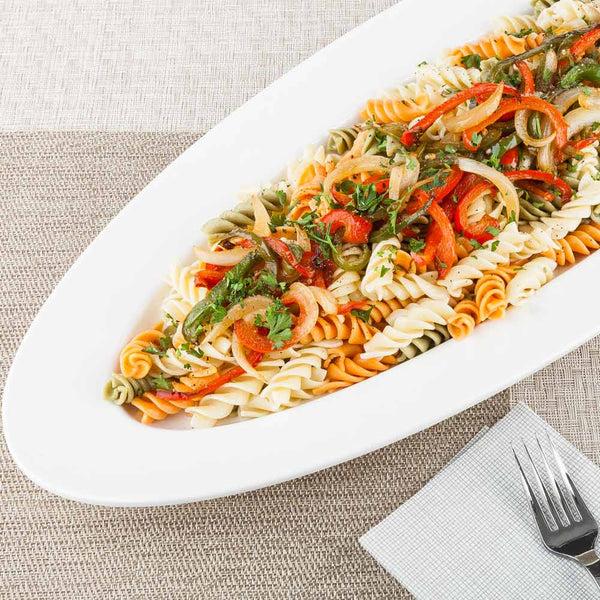 Restaurantware Voga Oval White Melamine Serving Plate - 23" X 9" X 1 3/4" - 2 Count Box