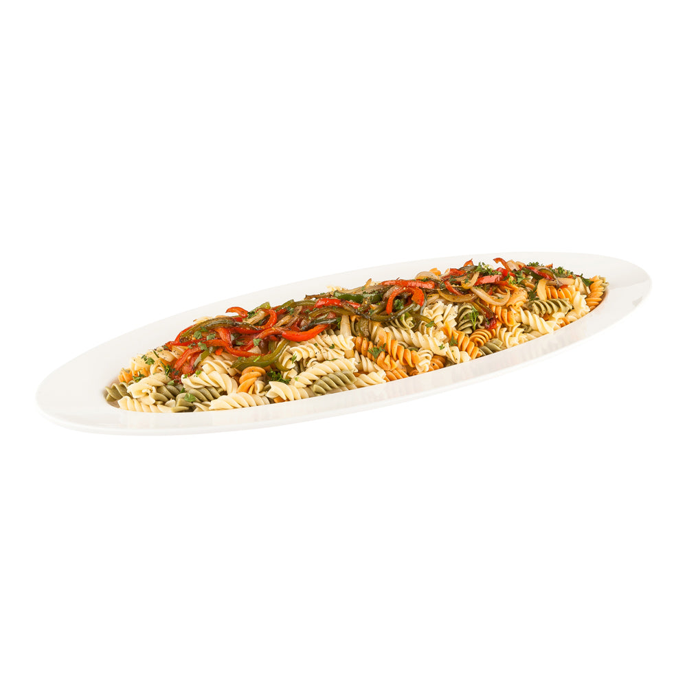 restaurantware Voga Oval White Melamine Serving Plate - 23" x 9" x 1 3/4" - 2 count box