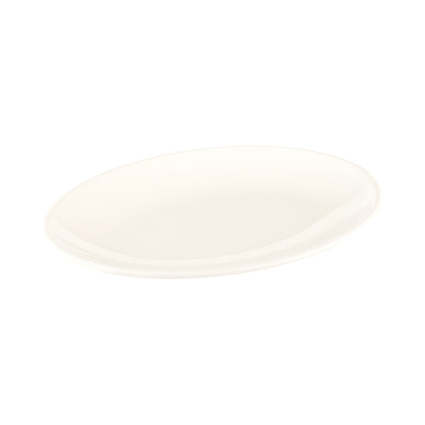 Restaurantware Voga Oval White Melamine Small Plate - Classic - 10" X 7" X 3/4" - 10 Count Box