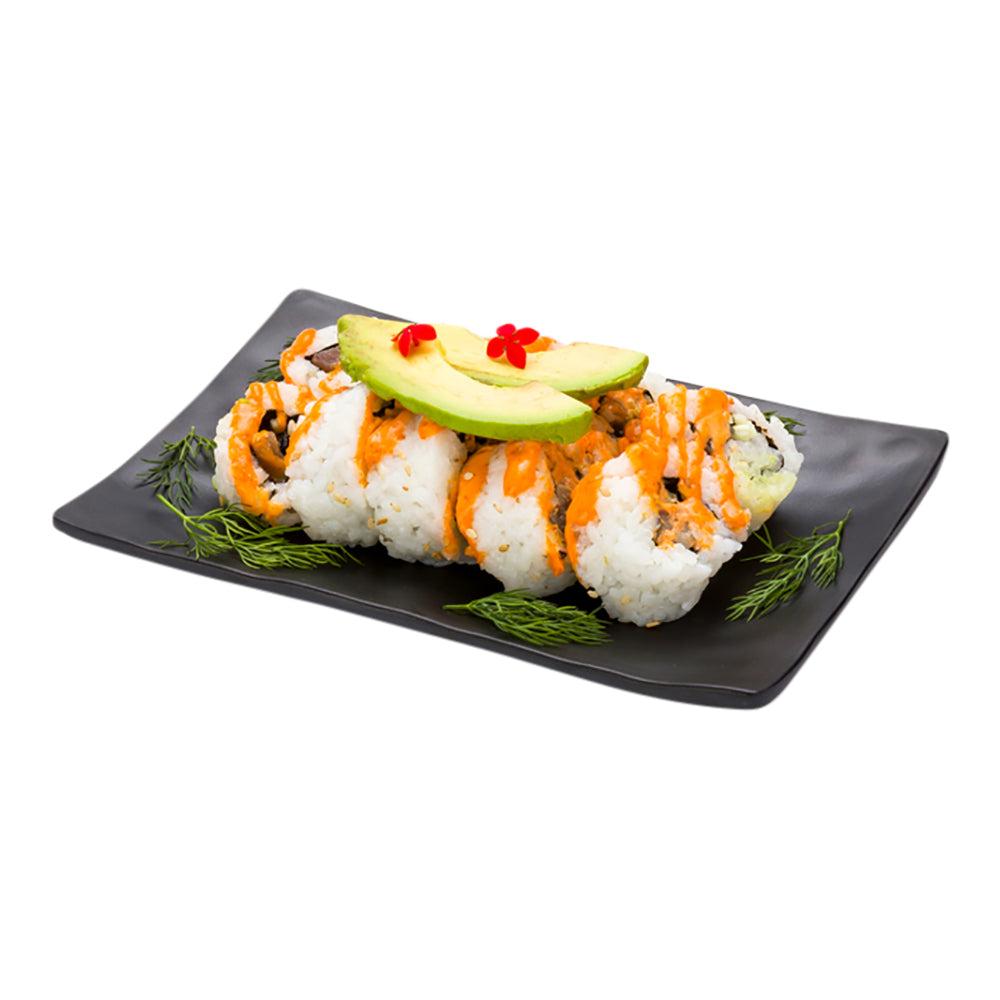 restaurantware Voga Rectangle Black Melamine Small Plate - Japonais Faux Slate - 7 3/4" x 5 1/2" - 4 count box