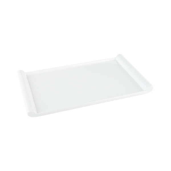 Restaurantware Voga Rectangle White Melamine Large Plate - Japonais - 14" X 8 1/4" X 1" - 10 Count Box