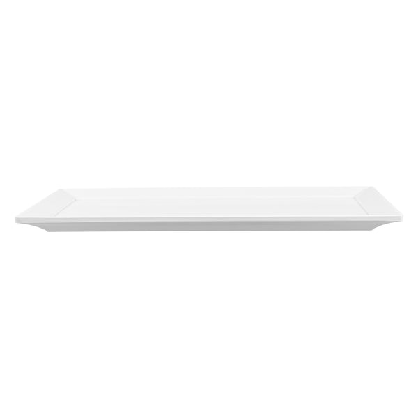 Restaurantware Voga Rectangle White Melamine Large Serving Tray - Classic - 20 3/4" X 12 1/2" X 1" - 1 Count Box