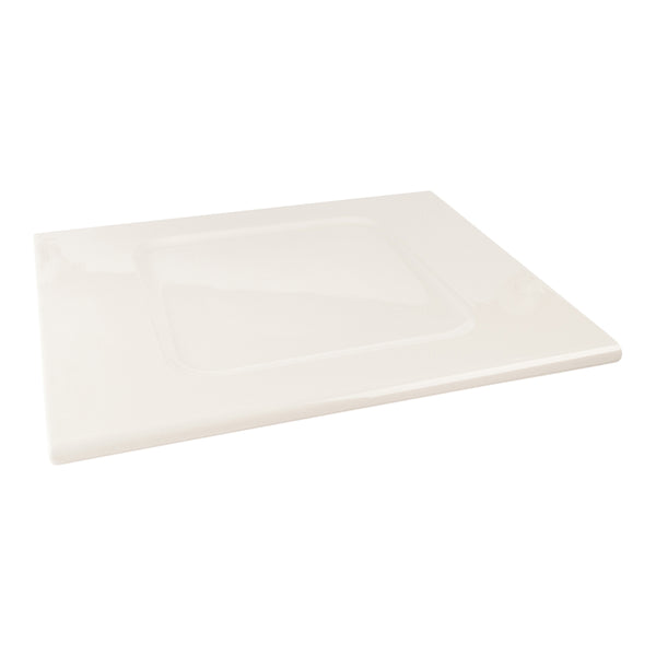 Restaurantware Voga Rectangle White Melamine Tray - 16 1/2" X 13 1/2" X 1/2" - 2 Count Box