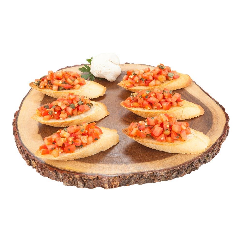restaurantware Voga Round Natural Wood Serving Board - Bark Edges - 12" x 12" x 1" - 1 count box