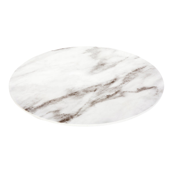 Restaurantware Voga Round White Melamine Serving Platter - Faux Marble - 13" X 13" X 1/2" - 1 Count Box