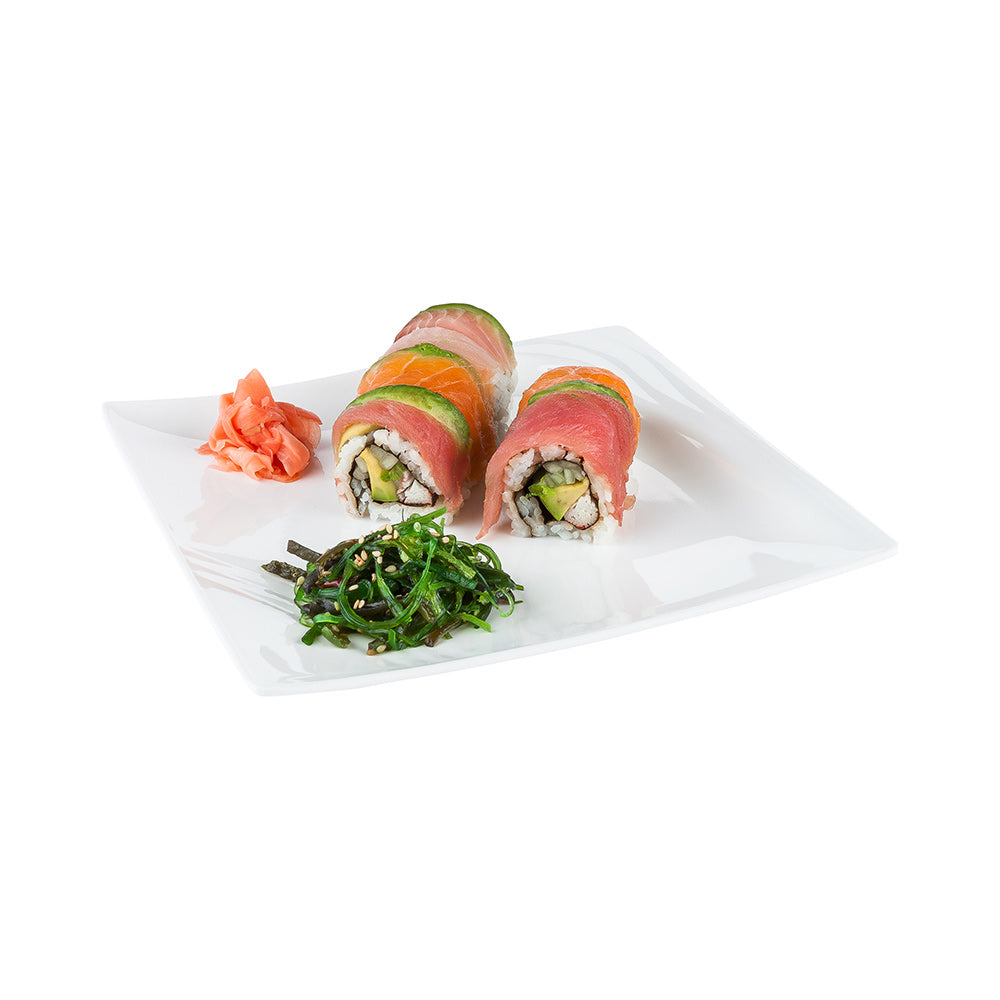 restaurantware Voga Square White Melamine Medium Plate - Flare - 10" x 10" x 3/4" - 10 count box