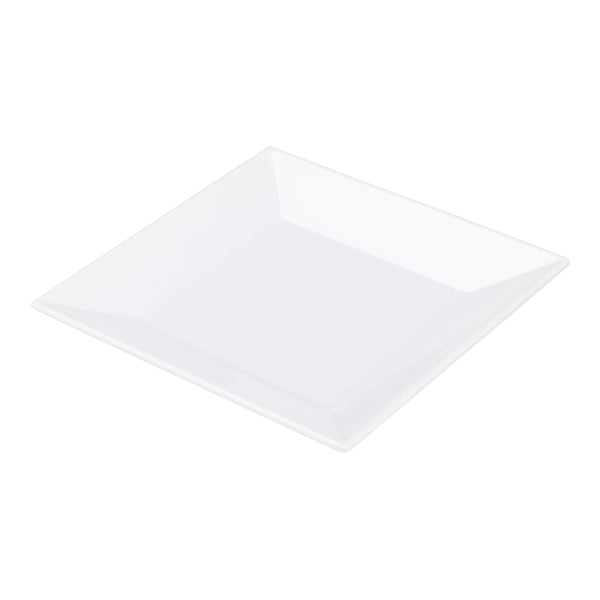 Restaurantware Voga Square White Melamine Small Plate - Classic - 6" X 6" X 3/4" - 4 Count Box