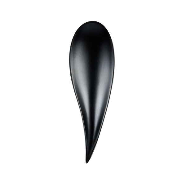 Restaurantware Voga Teardrop Black Melamine Tasting Spoon - Japonais Moderna - 4 1/4" X 1 3/4" X 1 3/4" - 10 Count Box