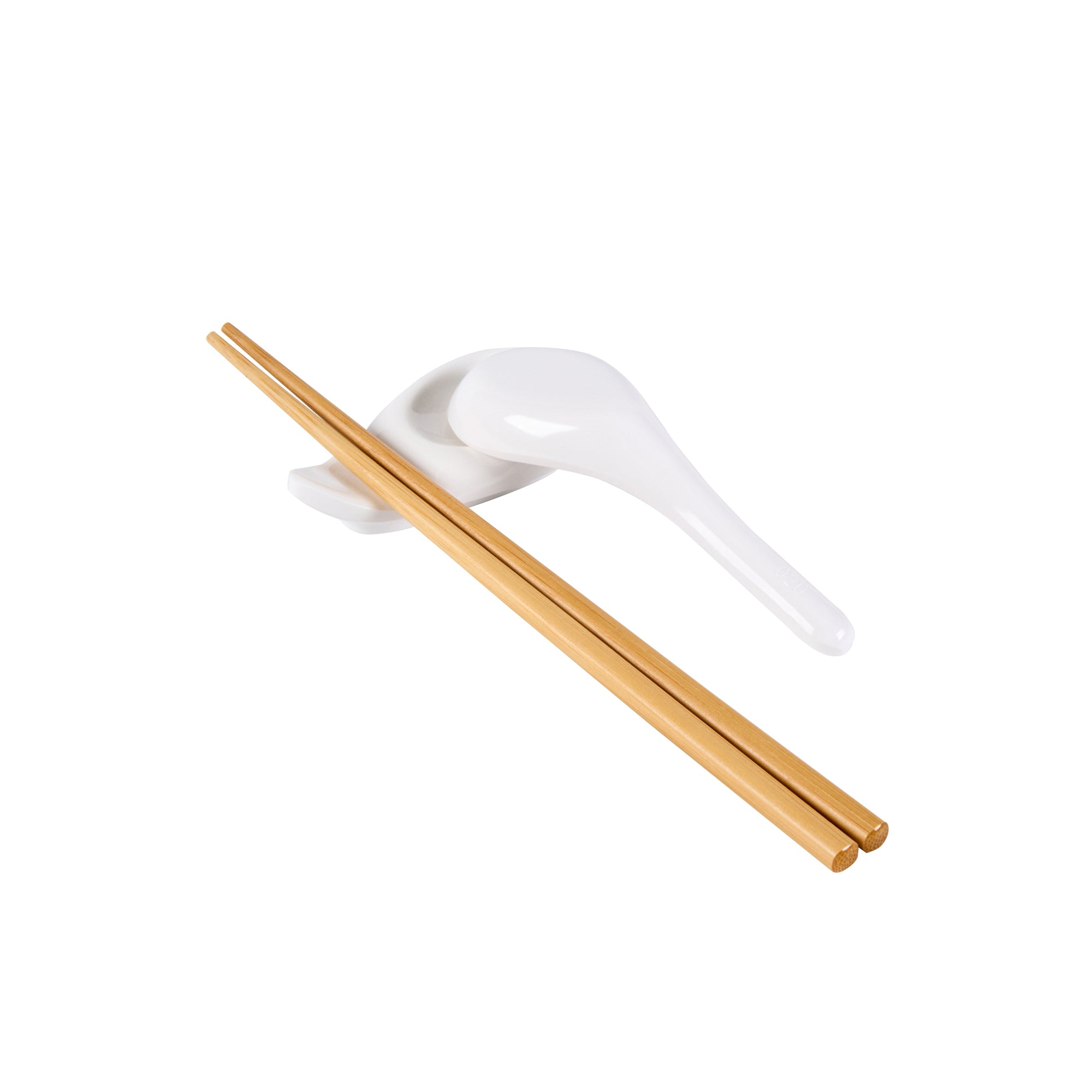 restaurantware Voga White Melamine Chopstick and Spoon Rest - 3 1/2" x 2" x 3/4" - 10 count box