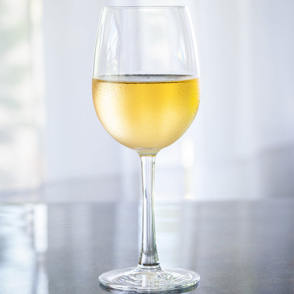 Restaurantware Voglia Nude 12 Oz Chardonnay Wine Glass - Crystal All-Purpose - 3" X 3" X 8" - 12 Count Box