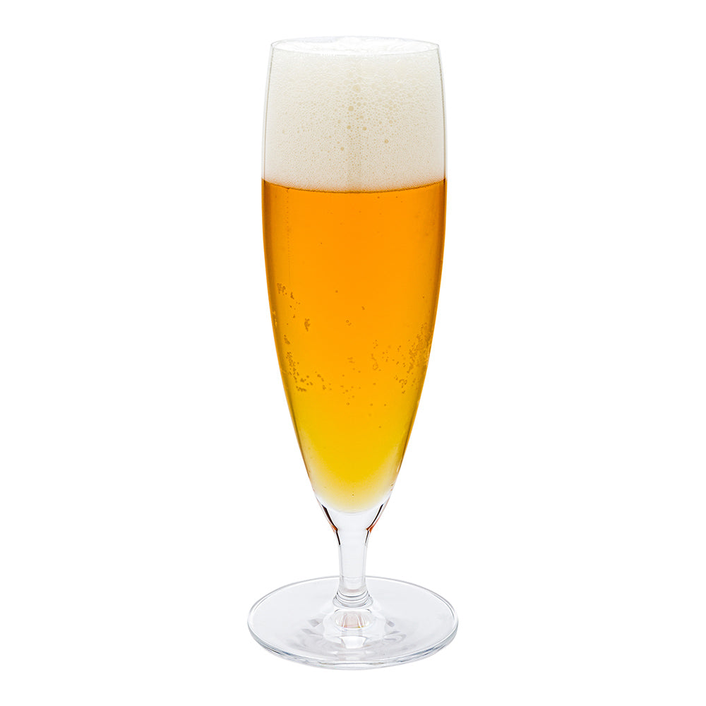restaurantware Voglia Nude 13 oz Stemmed Pilsner Beer Glass - Crystal - 2 1/2" x 2 1/2" x 8 1/2" - 12 count box