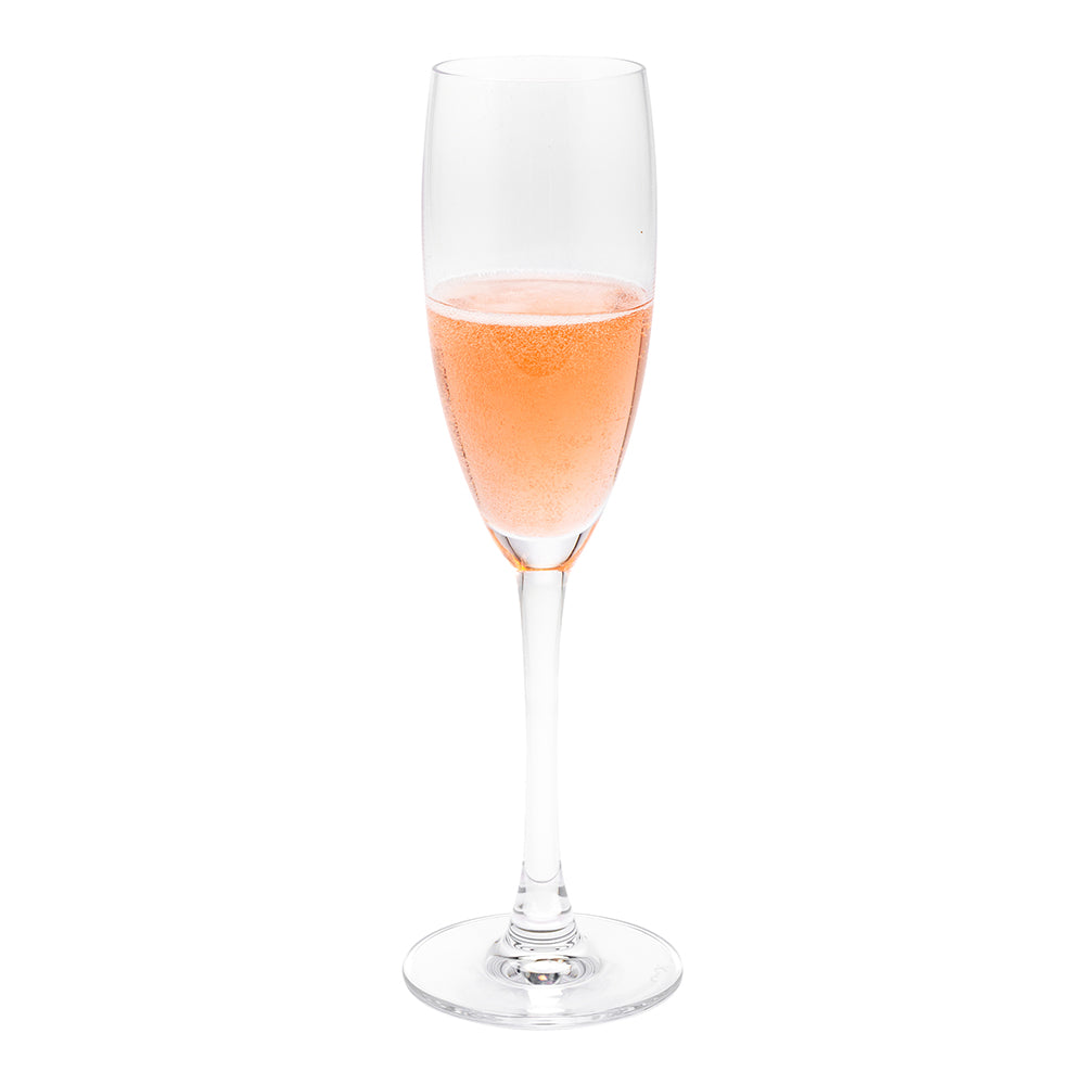 restaurantware Voglia Nude 6 oz Glass Champagne Flute - Crystal - 2" x 2" x 9" - 12 count box