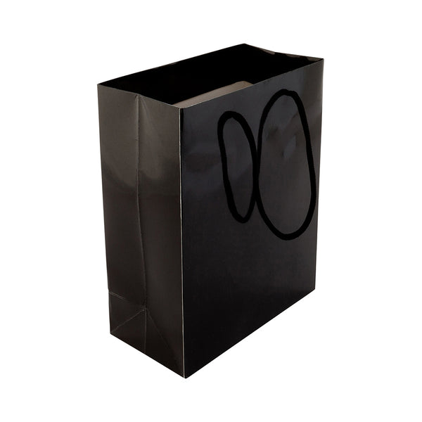 Restaurantware Vogue Rectangle Black Paper Extra Large Shopping And Take Out Bag - Glossy Rope Handles - 12 1/2" X 5" X 10" - 10 Count Box