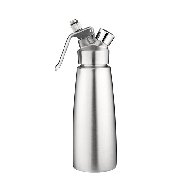 Restaurantware Whip Tek 0.5L Stainless Steel Professional Whipped Cream Dispenser - With 3 Decorator Tips - 1 Count Box