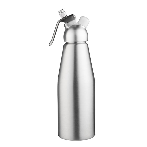 Restaurantware Whip Tek 1L Aluminum Whipped Cream Dispenser - With 3 Plastic Decorator Tips - 1 Count Box