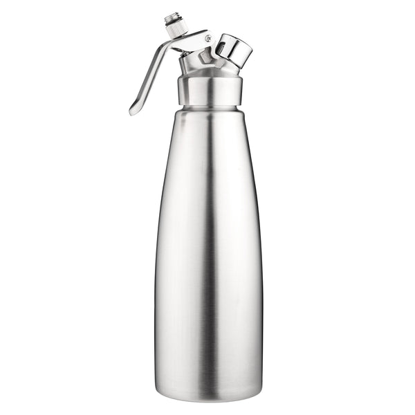 Restaurantware Whip Tek 1L Stainless Steel Professional Whipped Cream Dispenser - With 3 Decorator Tips - 1 Count Box