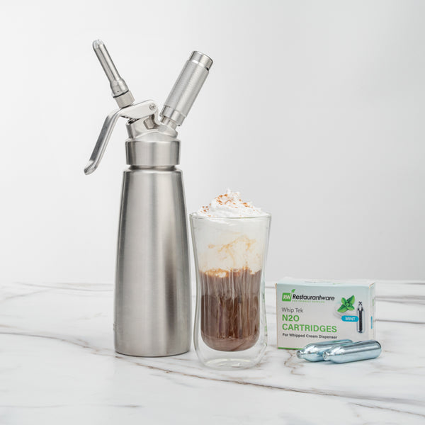 Restaurantware Whip Tek Mint 8g N2O Cartridge - For Whipped Cream Dispenser - 100 Count Box