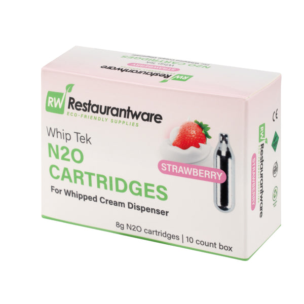 Restaurantware Whip Tek Strawberry 8g N2O Cartridge - For Whipped Cream Dispenser - 100 Count Box