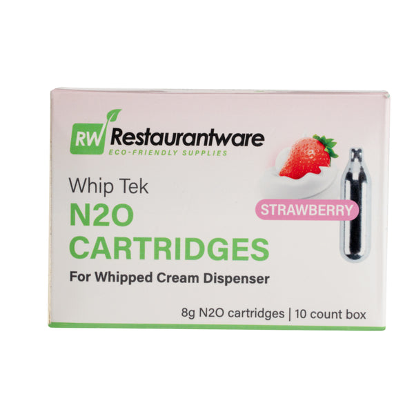 Restaurantware Whip Tek Strawberry 8g N2O Cartridge - For Whipped Cream Dispenser - 100 Count Box