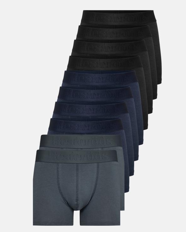 resteröds Boxers 'gunnar' 10-pack | Organic cotton | Black/Blue/Gray