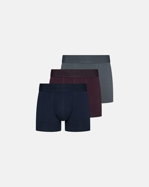 resteröds Boxers "Gunnar" 3-pack | Bamboo viscose | Blue/red/blue