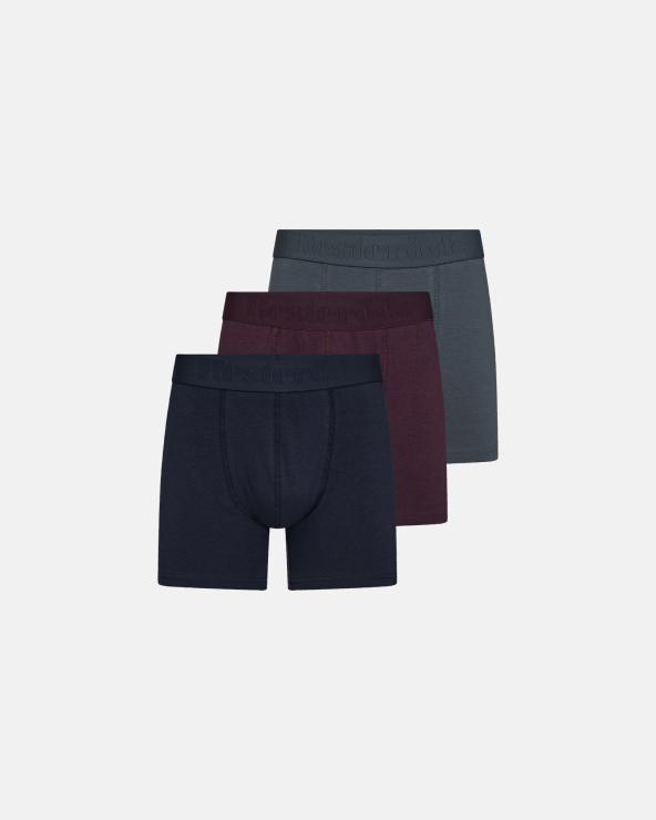 resteröds Boxers "Gunnar" 3-pack | Organic Cotton | Blue/Red/Blue