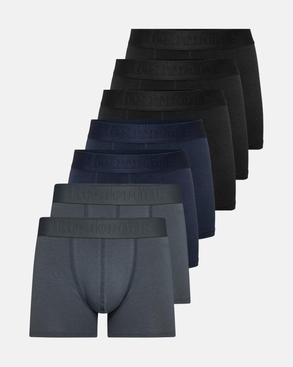 resteröds Boxers 'gunnar' 7-pack | Organic cotton | Black/blue/gray