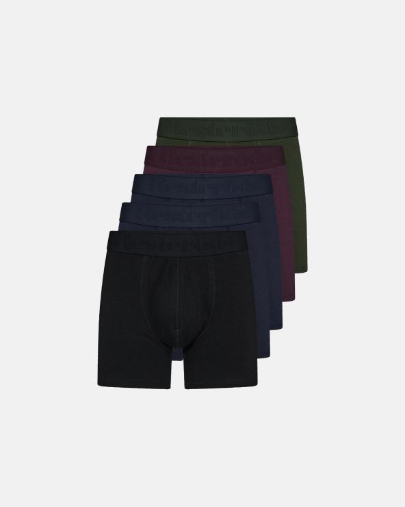 resteröds Gunnar Boxers 5-pack | Organic Cotton | Black/Blue/Red/Green