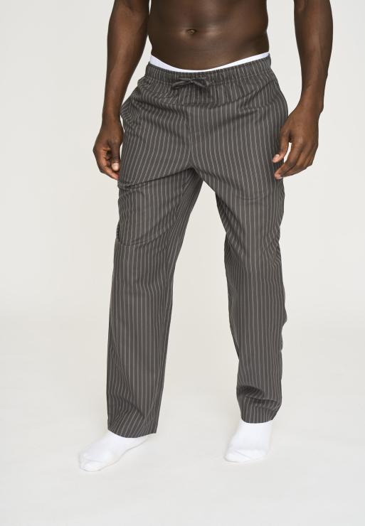 Resteröds Pyjama Pants 'Sandman' | 100% Cotton | Dark Gray With Stripes