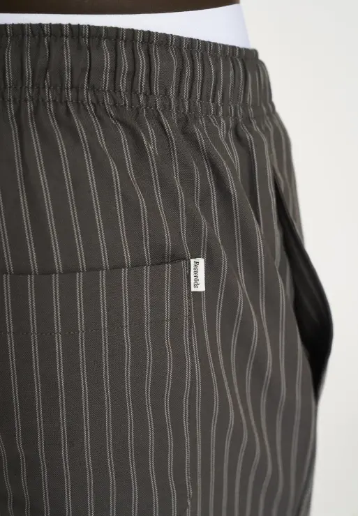 Resteröds Pyjama Pants 'Sandman' | 100% Cotton | Dark Gray With Stripes