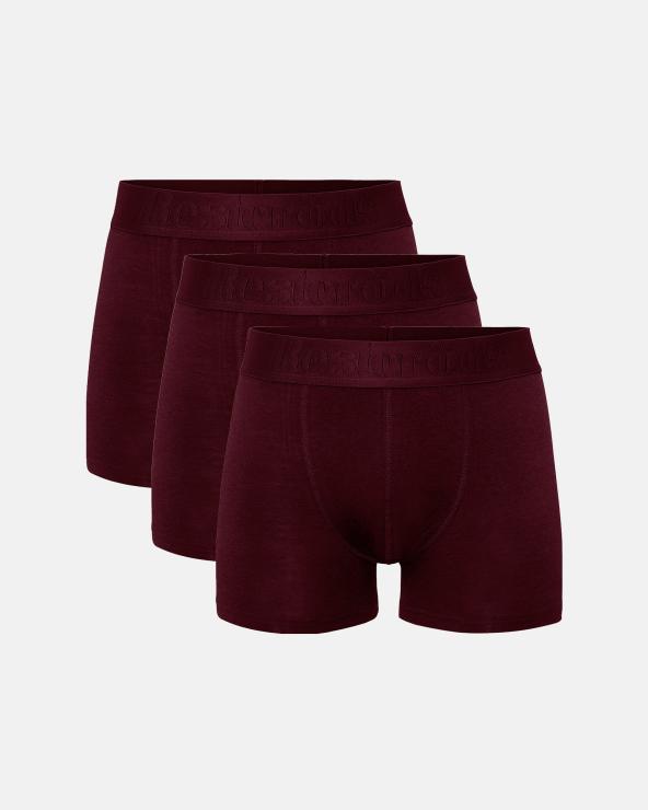resteröds Boxers "Gunnar" Bamboo 3-pack | Burgundy