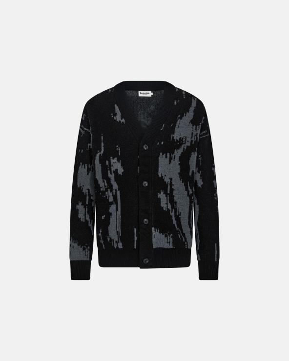 resteröds Cardigan "Jack" | Wool | Black/Grey