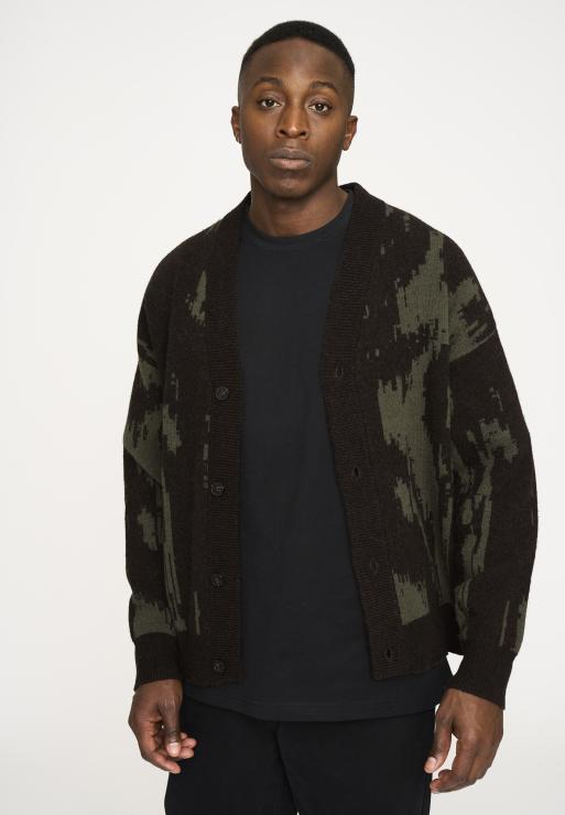 Resteröds Cardigan "Jack" | Wool | Brown/Green
