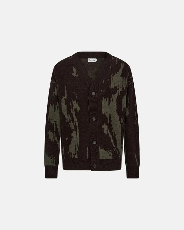 resteröds Cardigan "Jack" | Wool | Brown/Green