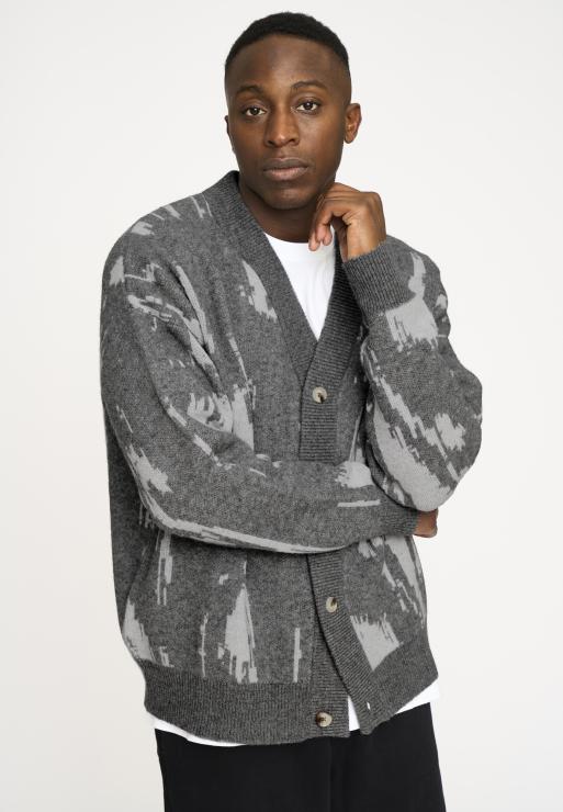 Resteröds Cardigan "Jack" | Wool | Gray/White